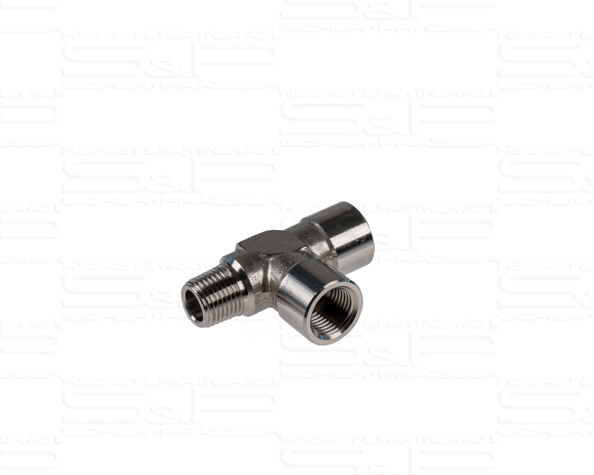 Élément de transition (T) 90°, G1/8" (m,w,w) INOX