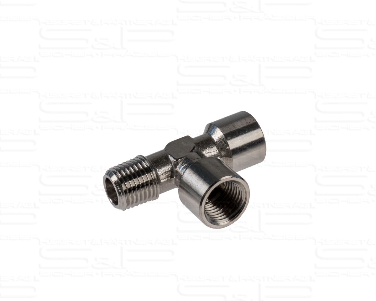 Élément de transition (T) 90°, G1/4" (m,w,w) INOX